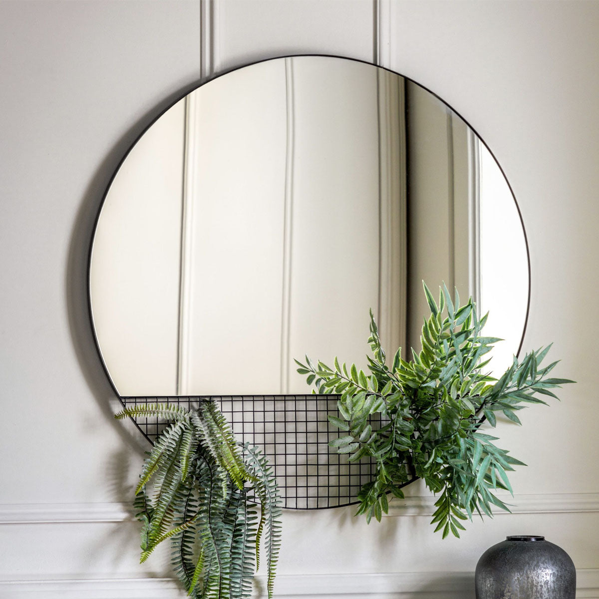 Gallery Direct Roosevelt Mirror Black 800x20x800mm