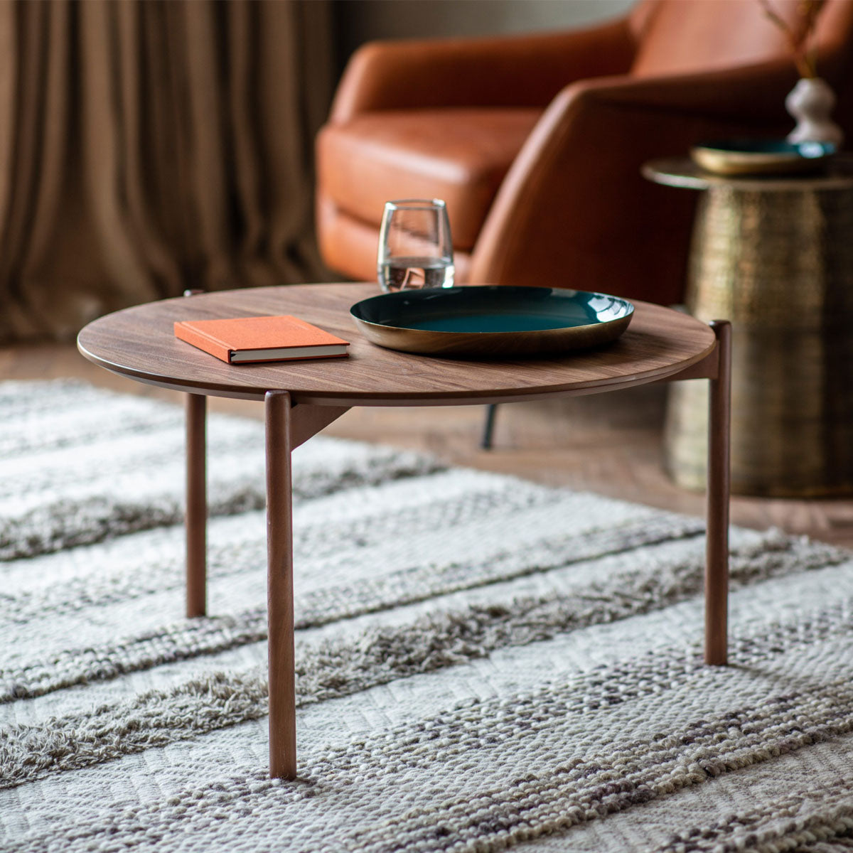 Gallery Direct Burley Coffee Table Walnut 700x700x400mm