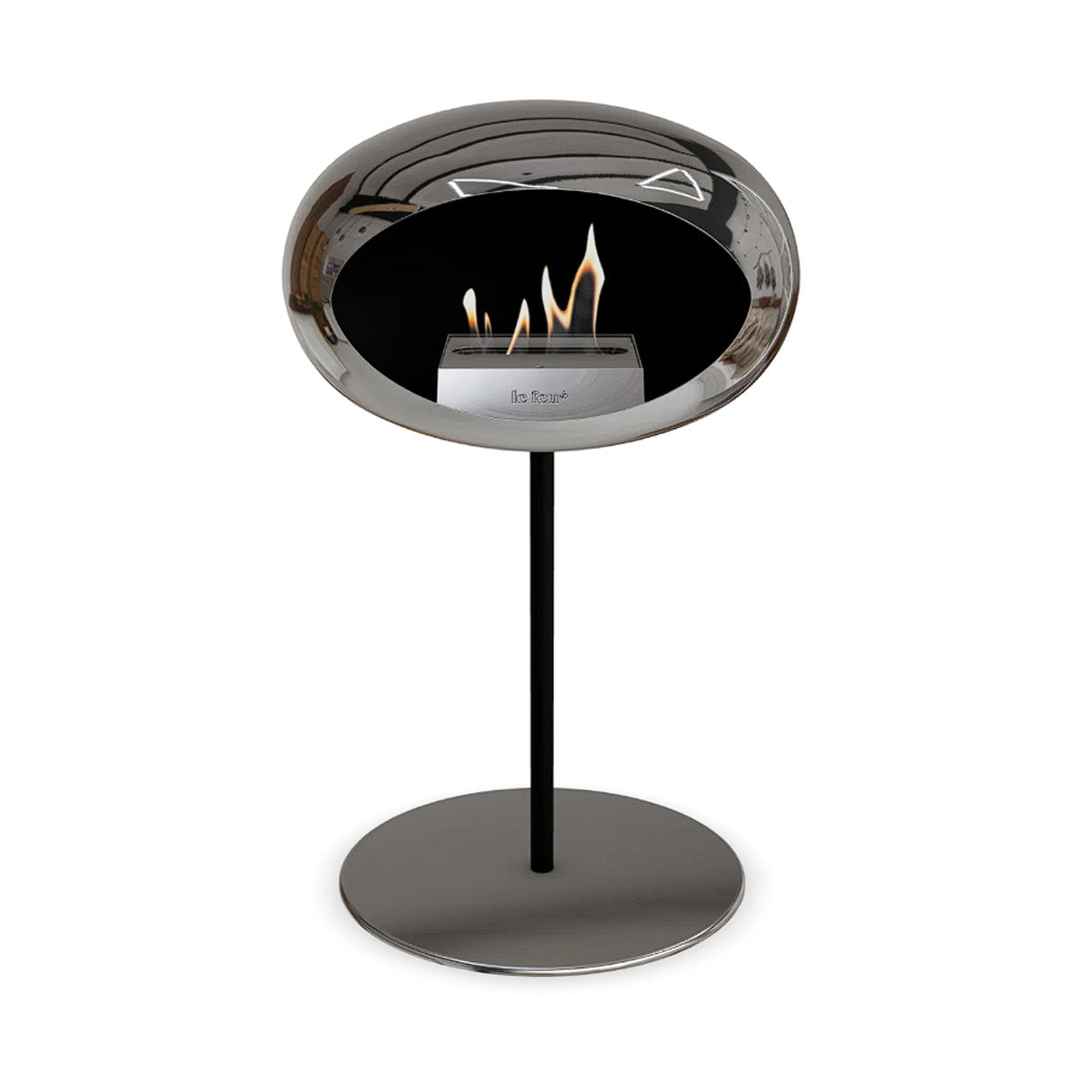Le Feu Ground Steel Low - Chromed Silver - 25mm Pole Width