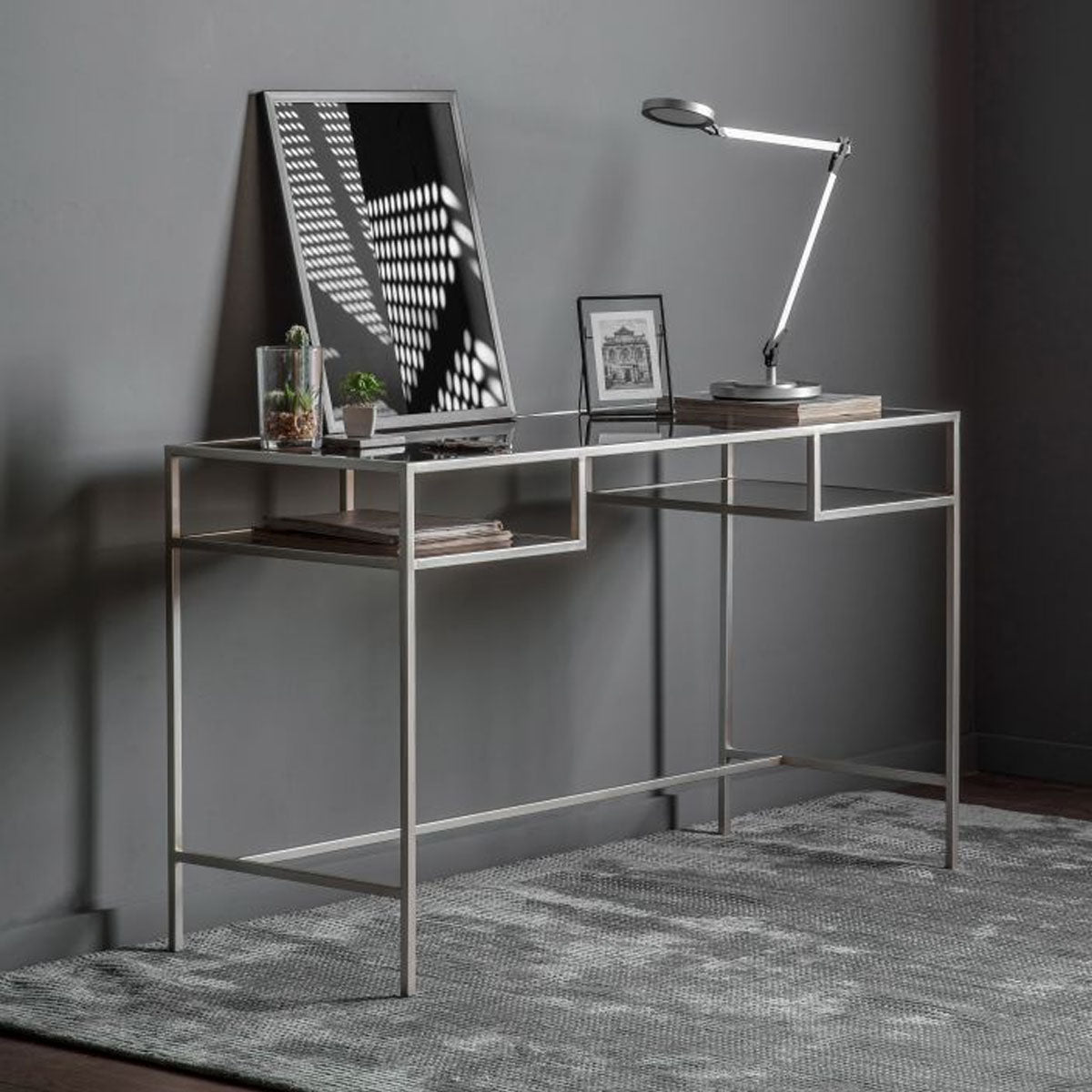 Gallery Direct Rothbury Desk Silver 1300x500x760mm