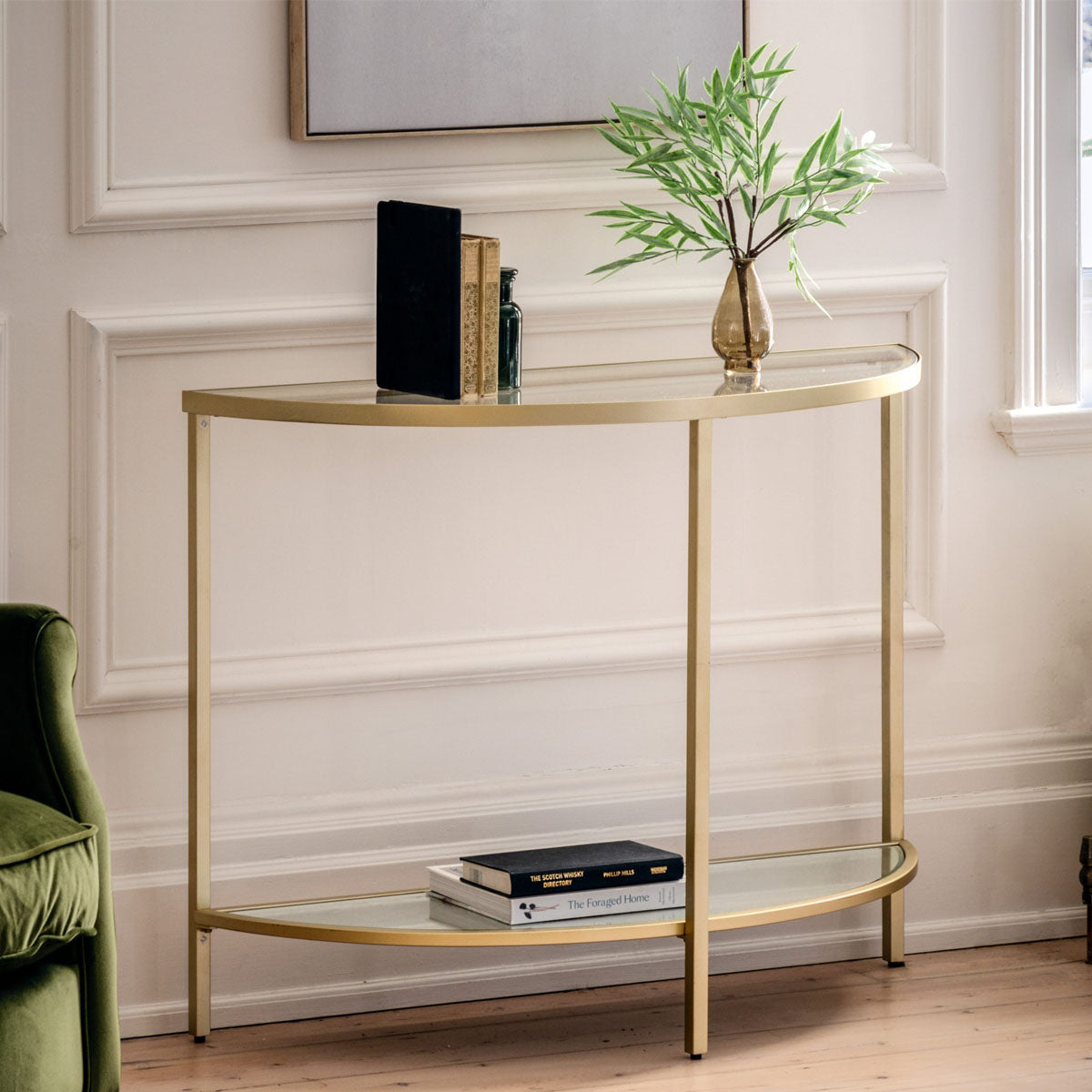 Gallery Direct Hudson Console Table Champagne 1000x350x750mm