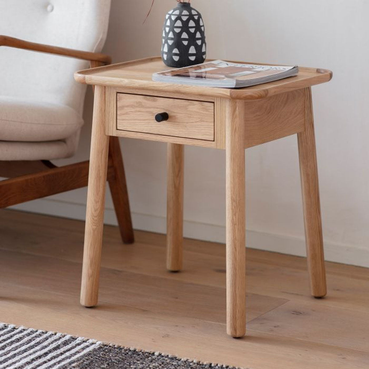 Gallery Direct Kingham 1 Drawer Side Table 500x400x550mm