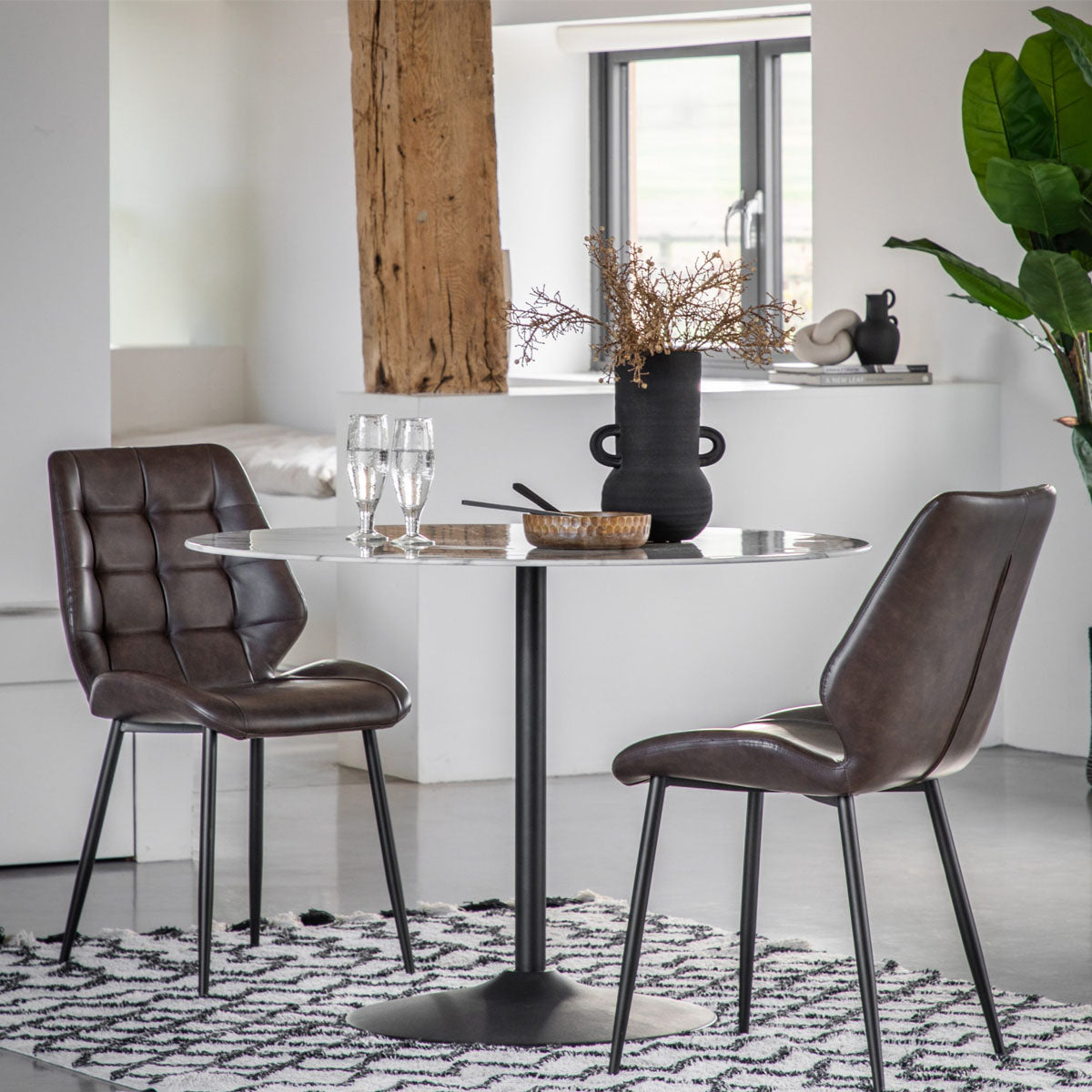 Gallery Direct Fielding Dining Table White Effect 1100x1100x750mm