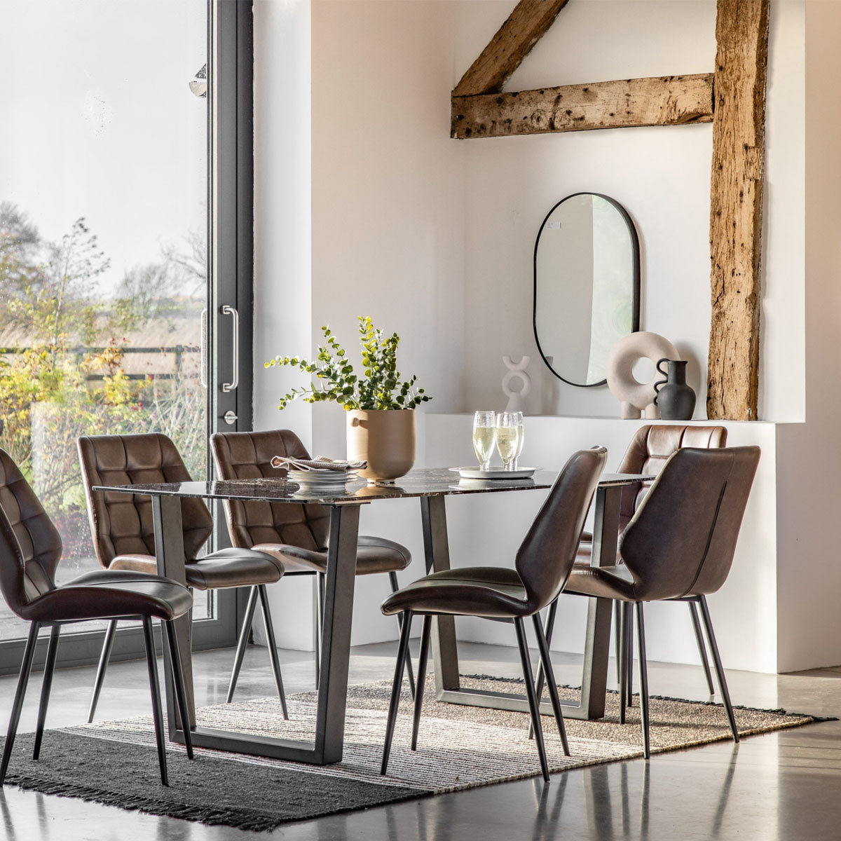 Gallery Direct Davidson Dining Table Black Effect 1600x900x750mm