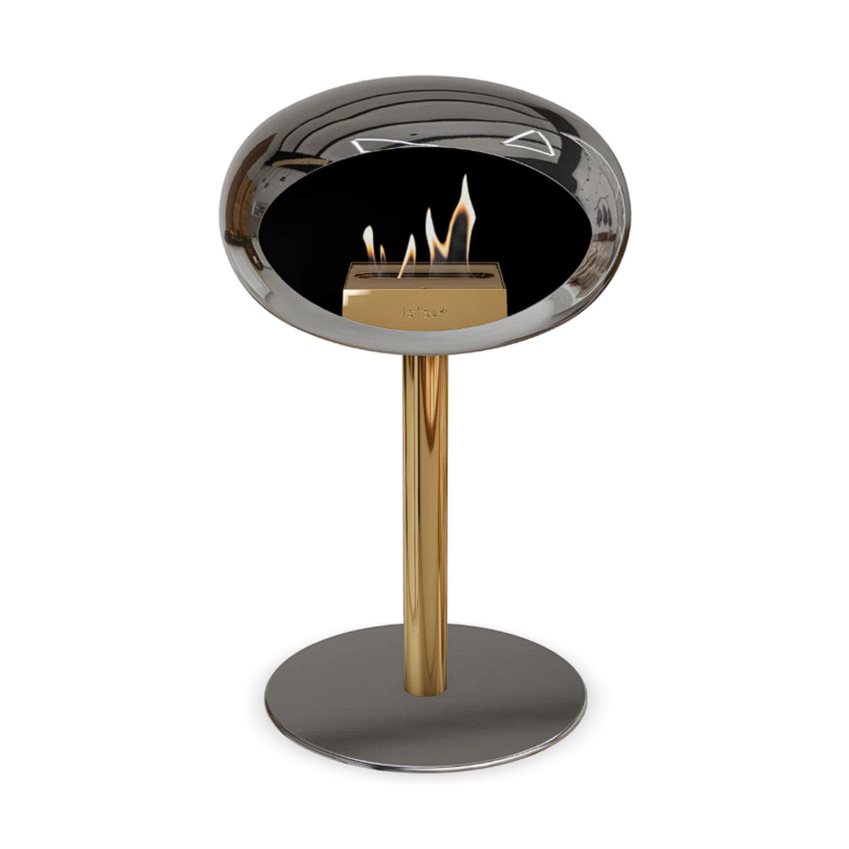 Le Feu Ground Steel Low - Chromed Silver - 60mm Pole Width