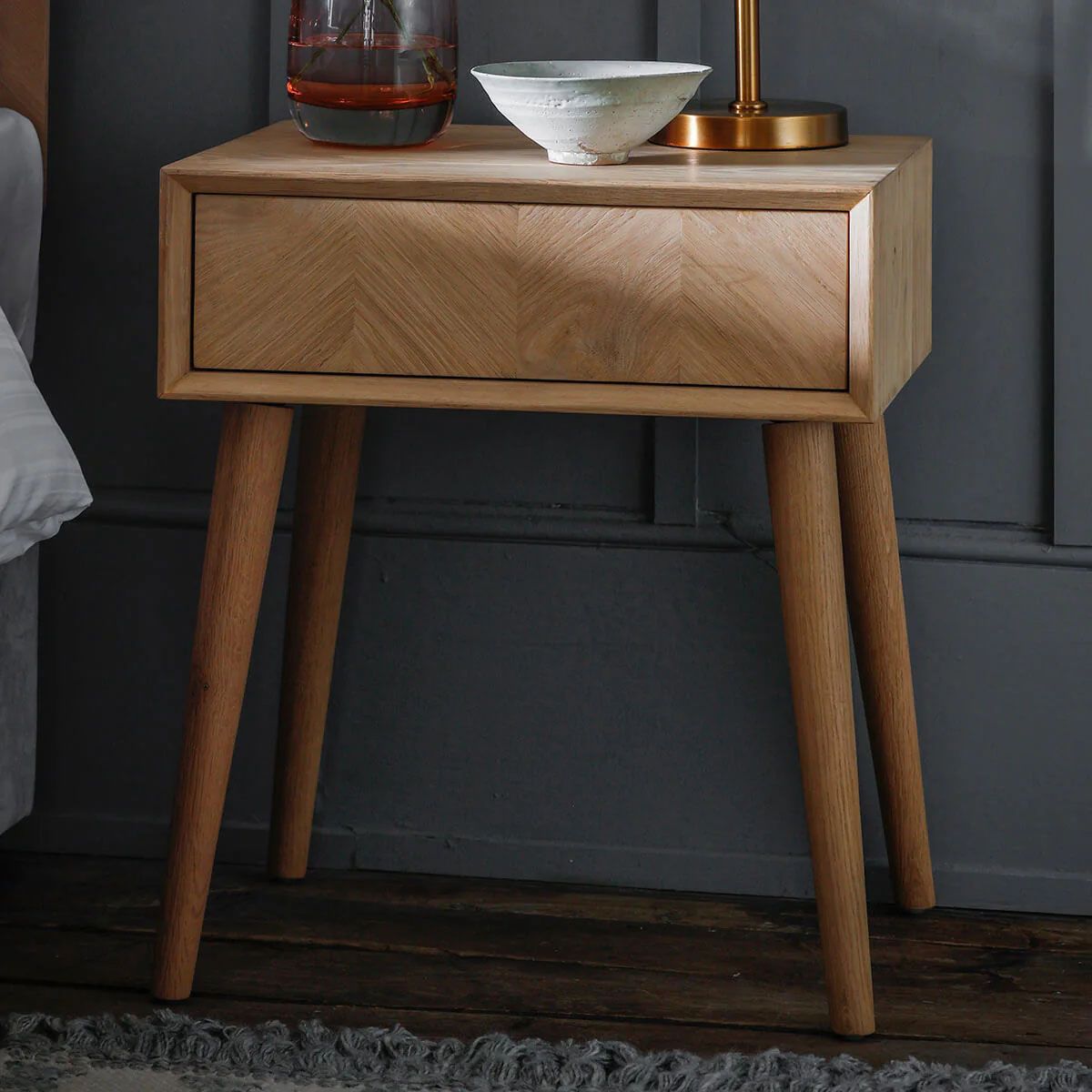 Gallery Direct Milano 1 Drawer Side Table 500x450x600mm