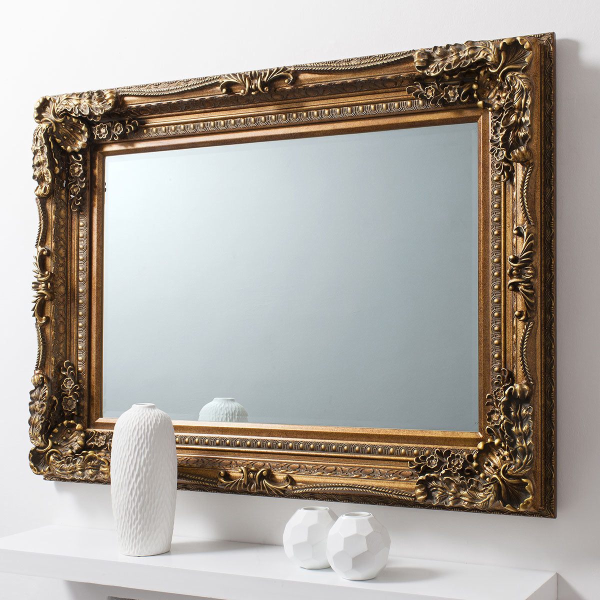 Gallery Direct Carved Louis Mirror Gold 1190x890mm