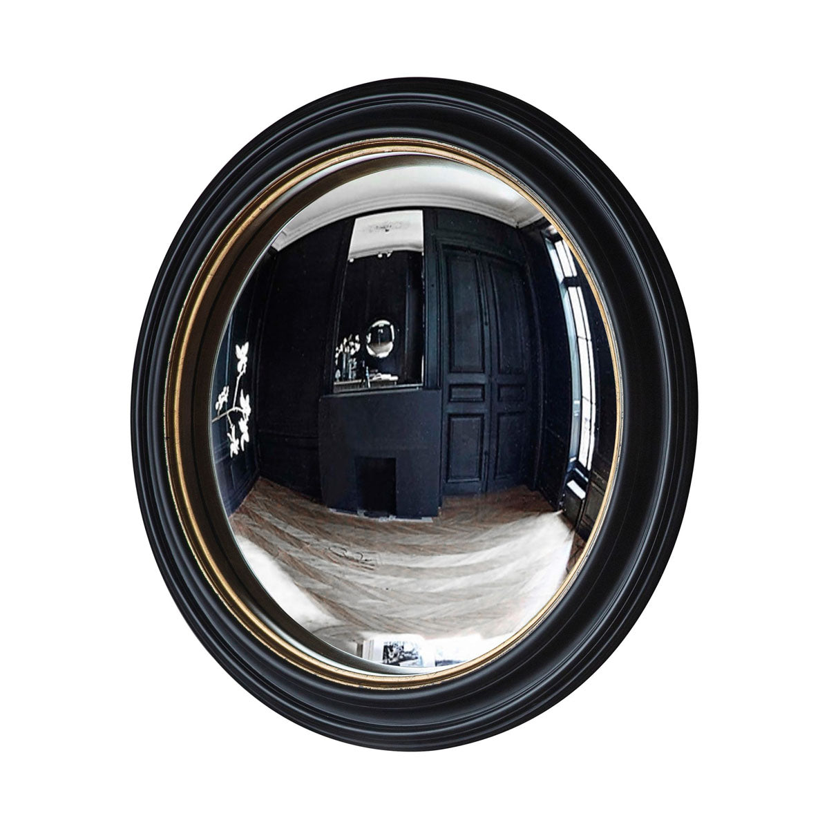 Gallery Direct Rockbourne Convex Mirror Black & Gold 500x500mm