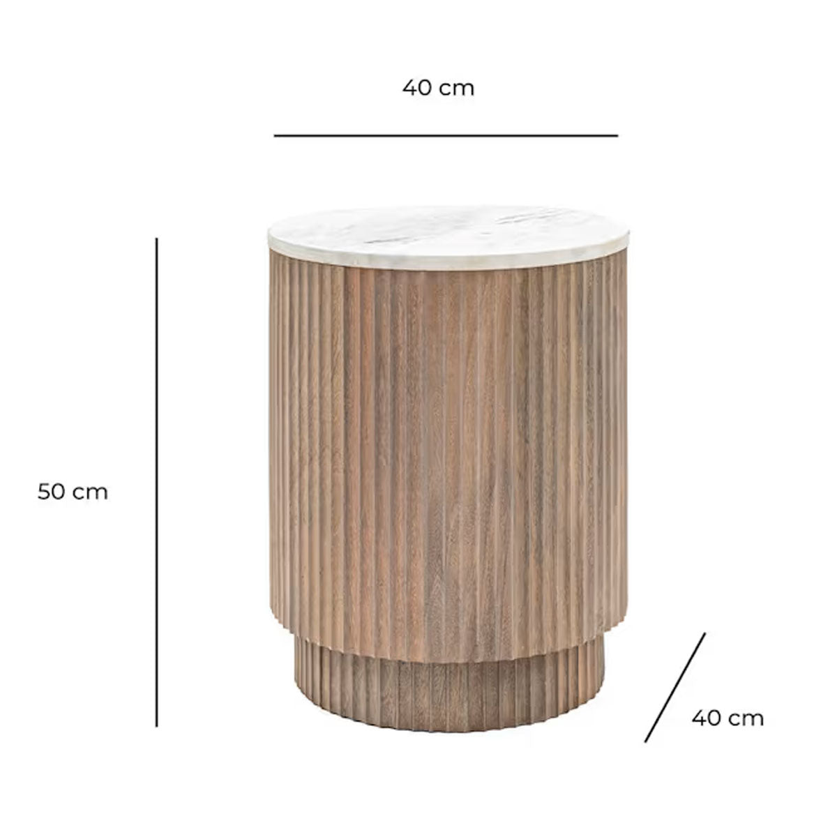 Gallery Direct Marmo Side Table 400x400x500mm