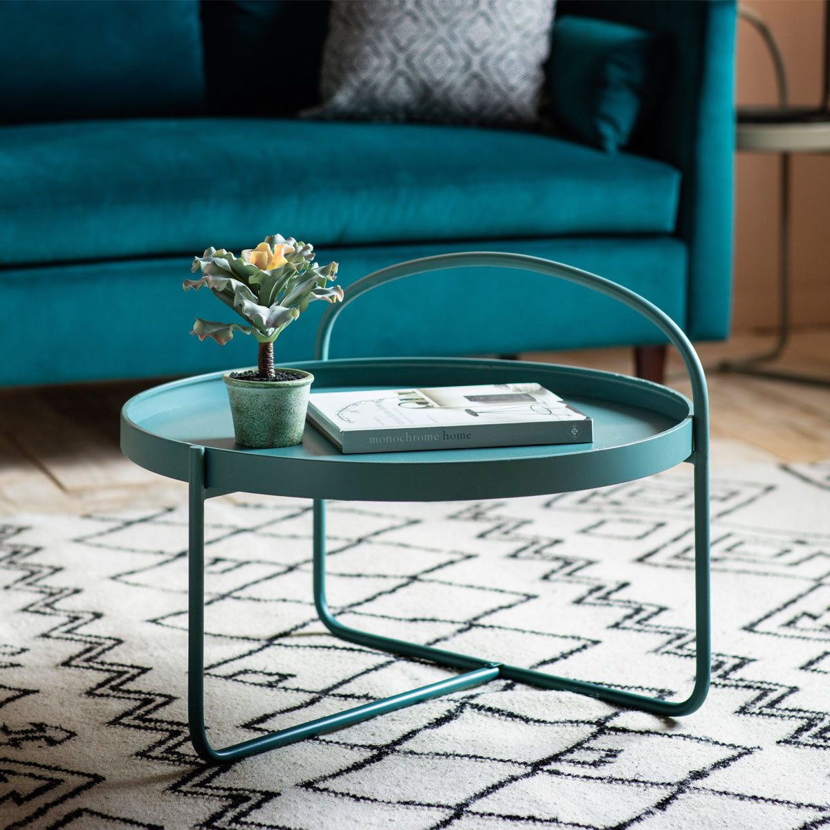 Gallery Direct Melbury Coffee Table Teal 650x650x500mm