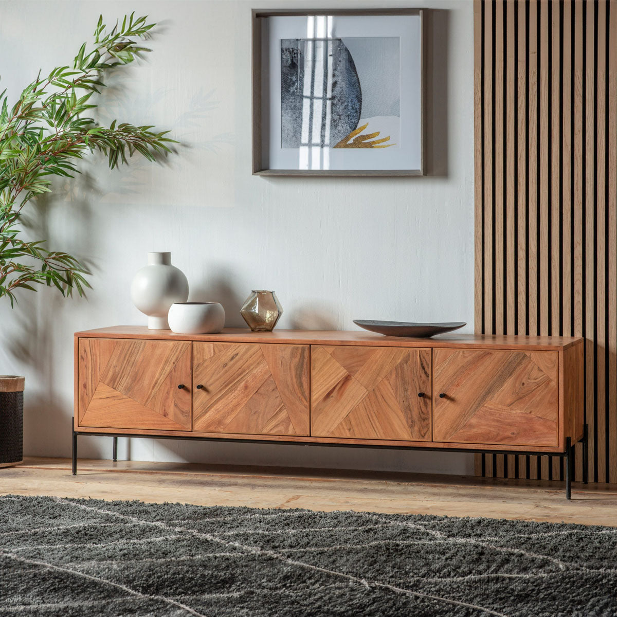 Gallery Direct Oklahoma 4 Door Media Unit 1780x400x500mm