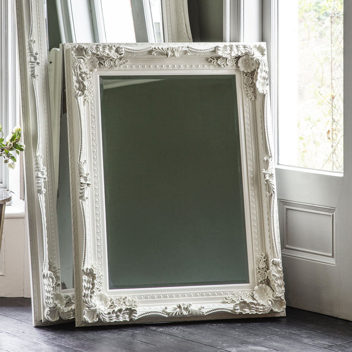 Gallery Direct Carved Louis Mirror Cream 1190x890mm