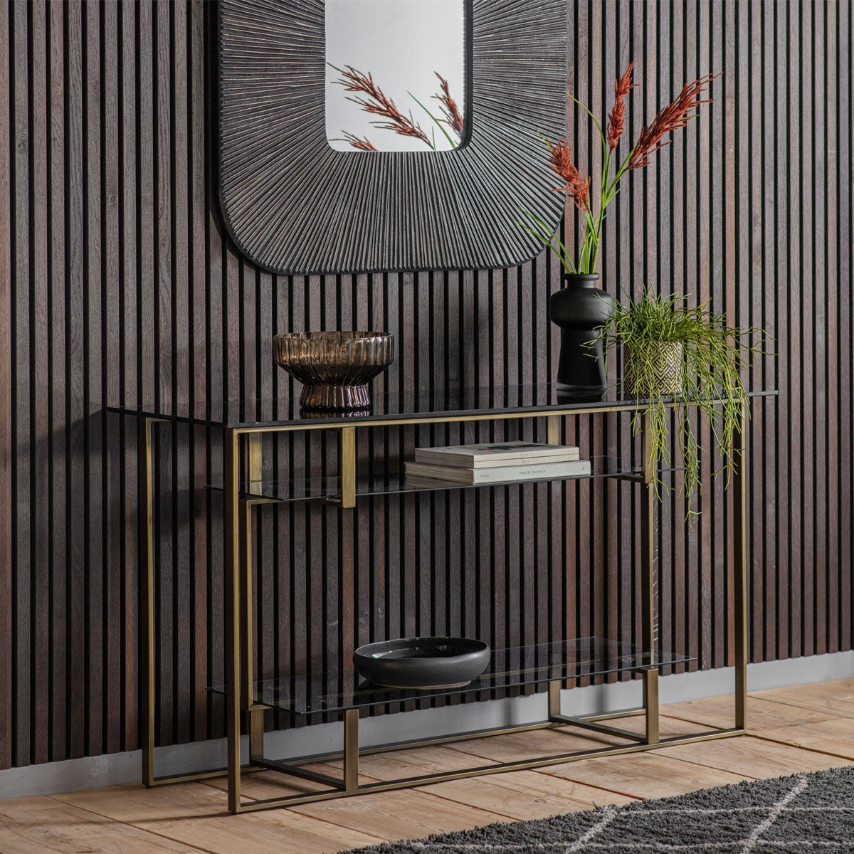 Gallery Direct Thornton Console Table Bronze 1400x450x760mm