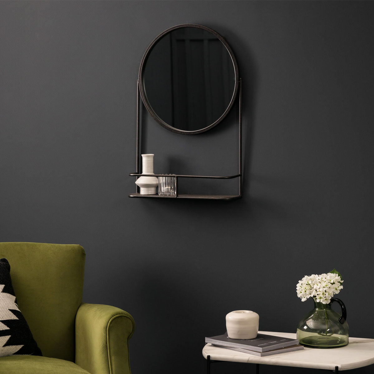 Gallery Direct Emerson Mirror Black 420x110x630mm