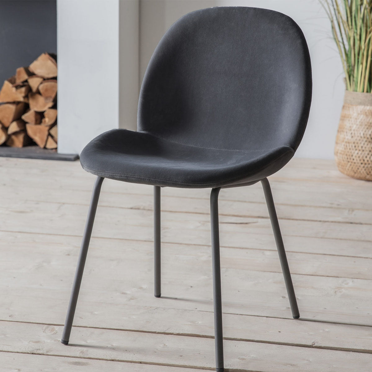 Gallery Direct Flanagan Chair Grey Velvet (2pk)