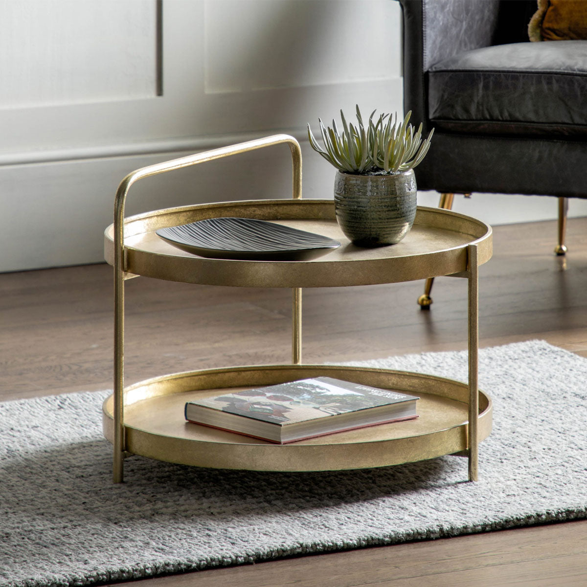 Gallery Direct Sennen Coffee Table Gold 650x650x500mm