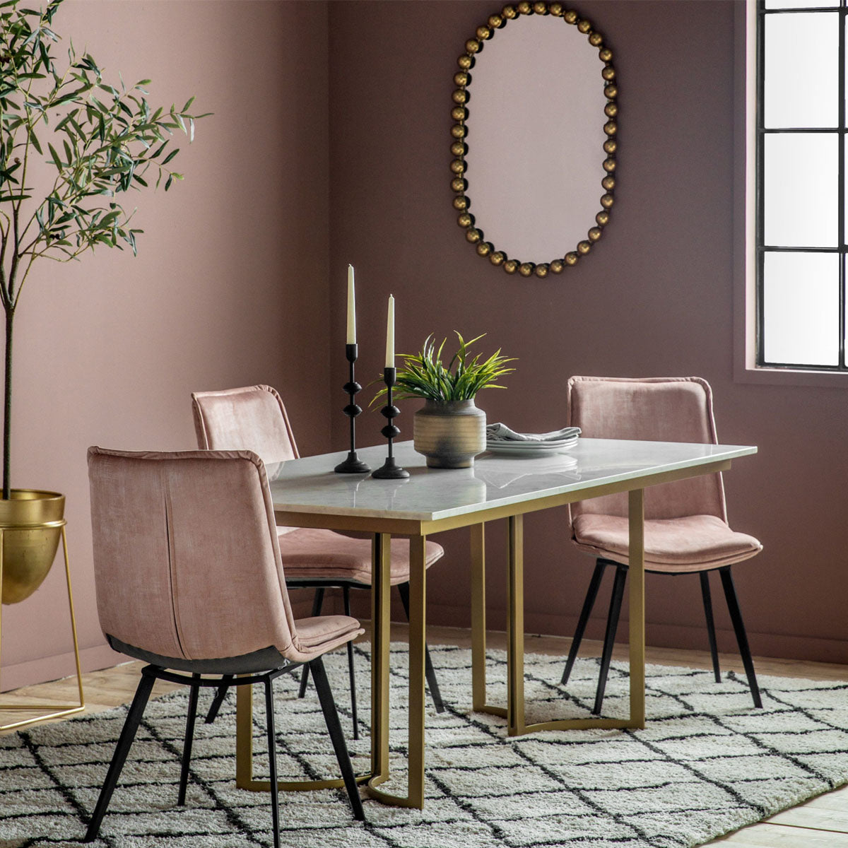 Gallery Direct Everton Dining Table Gold 1800x900x760mm