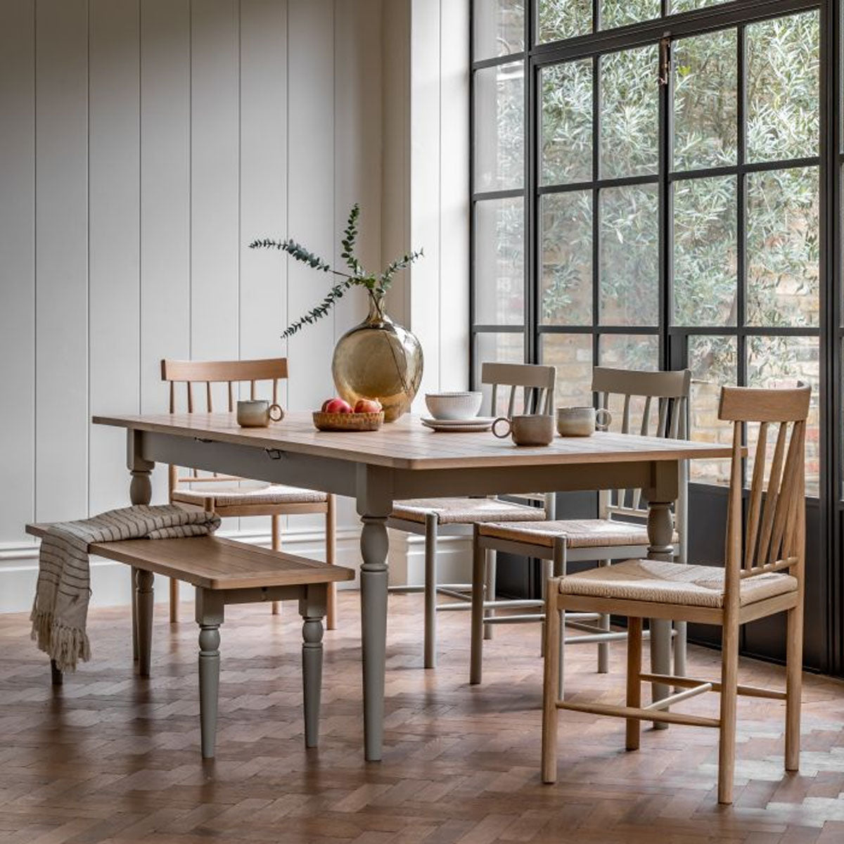 Gallery Direct Eton Ext Dning Tble Prairie1800/2300x950x750mm