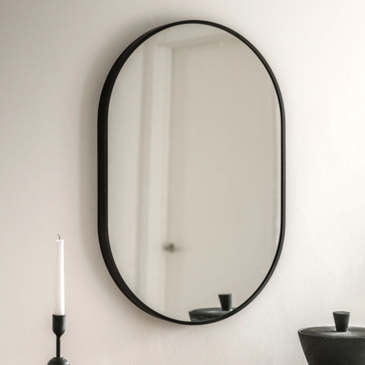 Gallery Direct Yardley Mirror Black 500x40x750mm