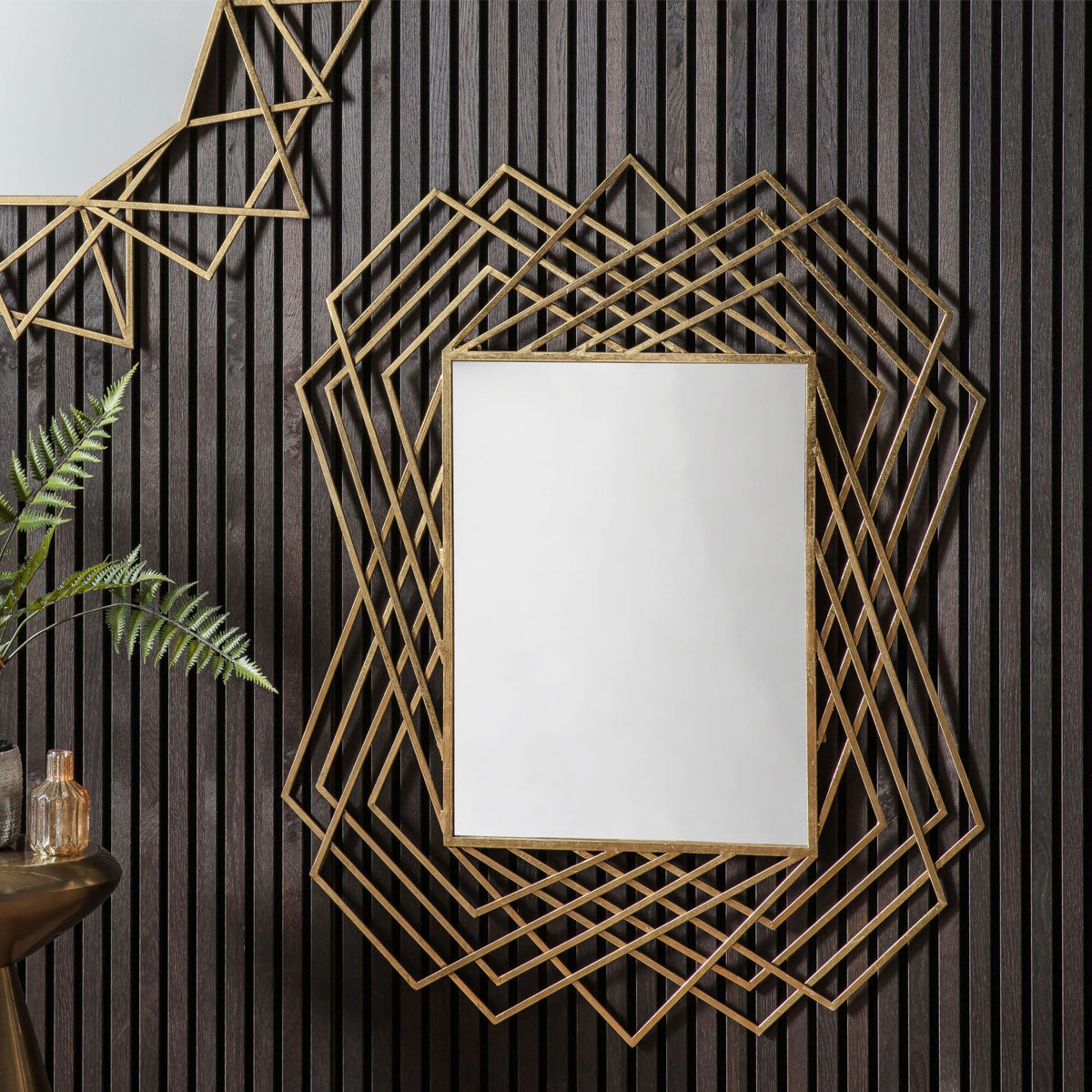 Gallery Direct Specter Rectangle Mirror Gold 940x40x1095mm