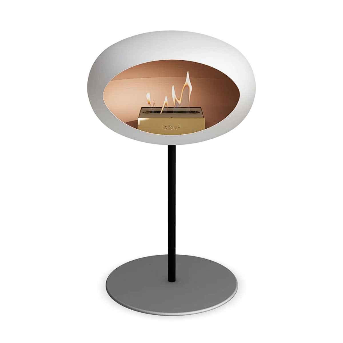 Le Feu Ground Steel Low - White - 25mm Pole Width