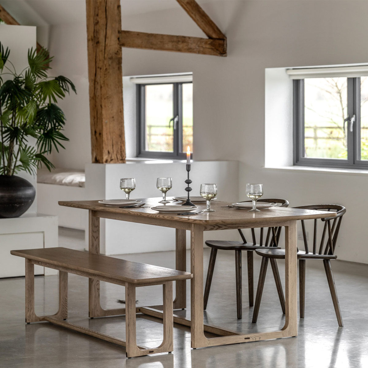 Gallery Direct Craft Ext Dining Table Smoked 2000/2500x950x750mm
