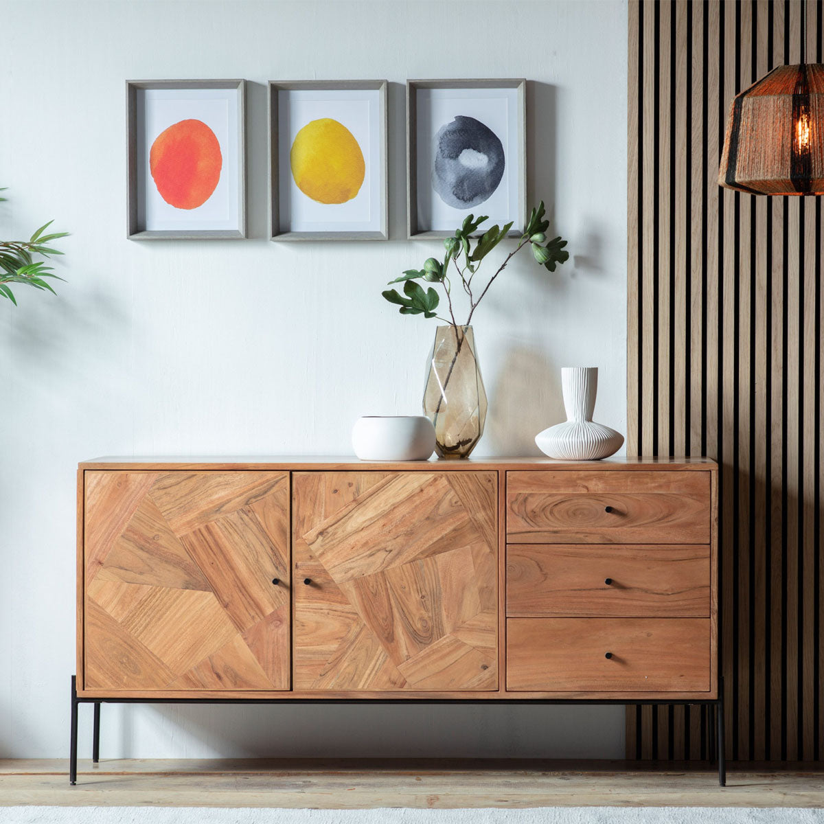 Gallery Direct Oklahoma 2 Door 3 Drawer Sideboard 1530x450x750mm