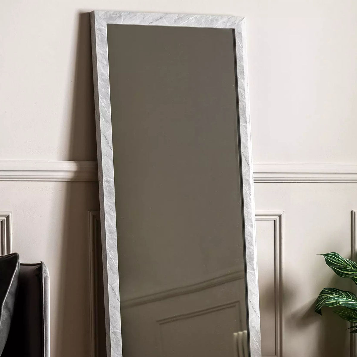 Gallery Direct Romano Leaner Mirror Marbled Grey 570x1570mm