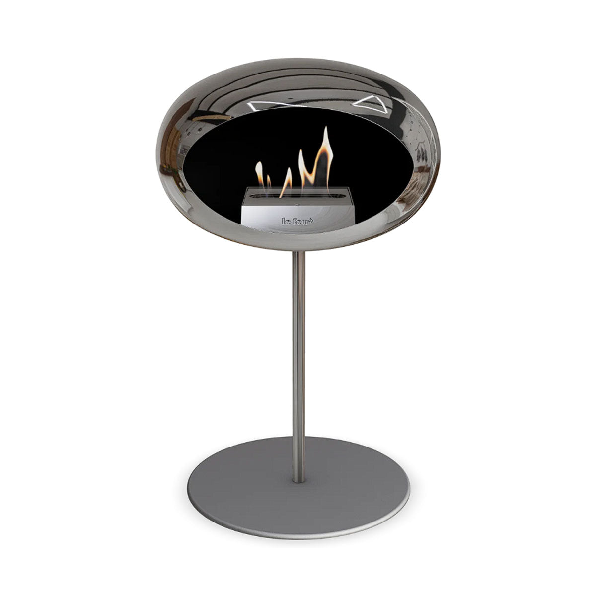 Le Feu Ground Steel Low - Chromed Silver - 25mm Pole Width