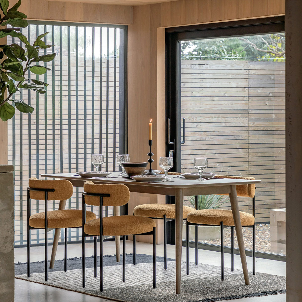 Gallery Direct Panelled Dining Table 1800x800x750mm