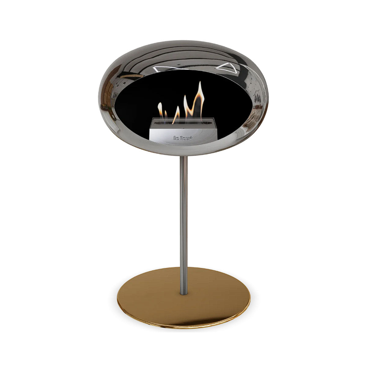 Le Feu Ground Steel Low - Chromed Silver - 25mm Pole Width
