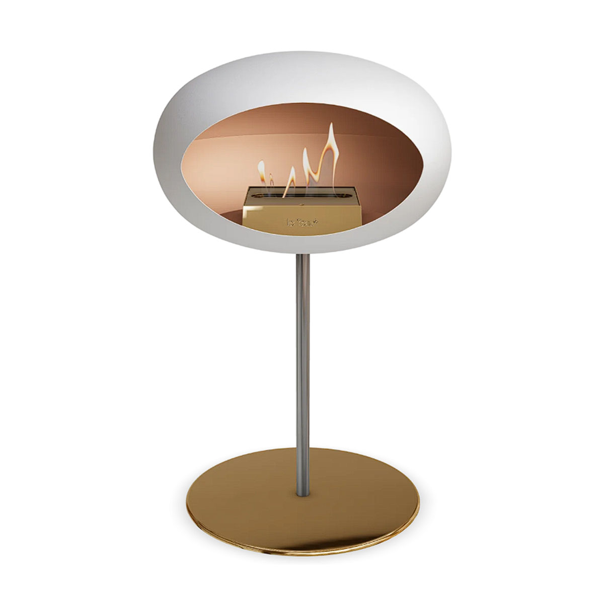 Le Feu Ground Steel Low - White - 25mm Pole Width