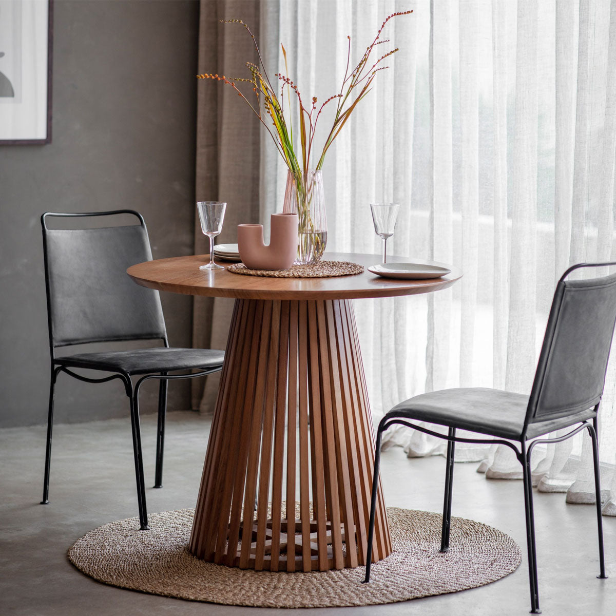 Gallery Direct Brookland Slatted Dining Table 900x900x760mm