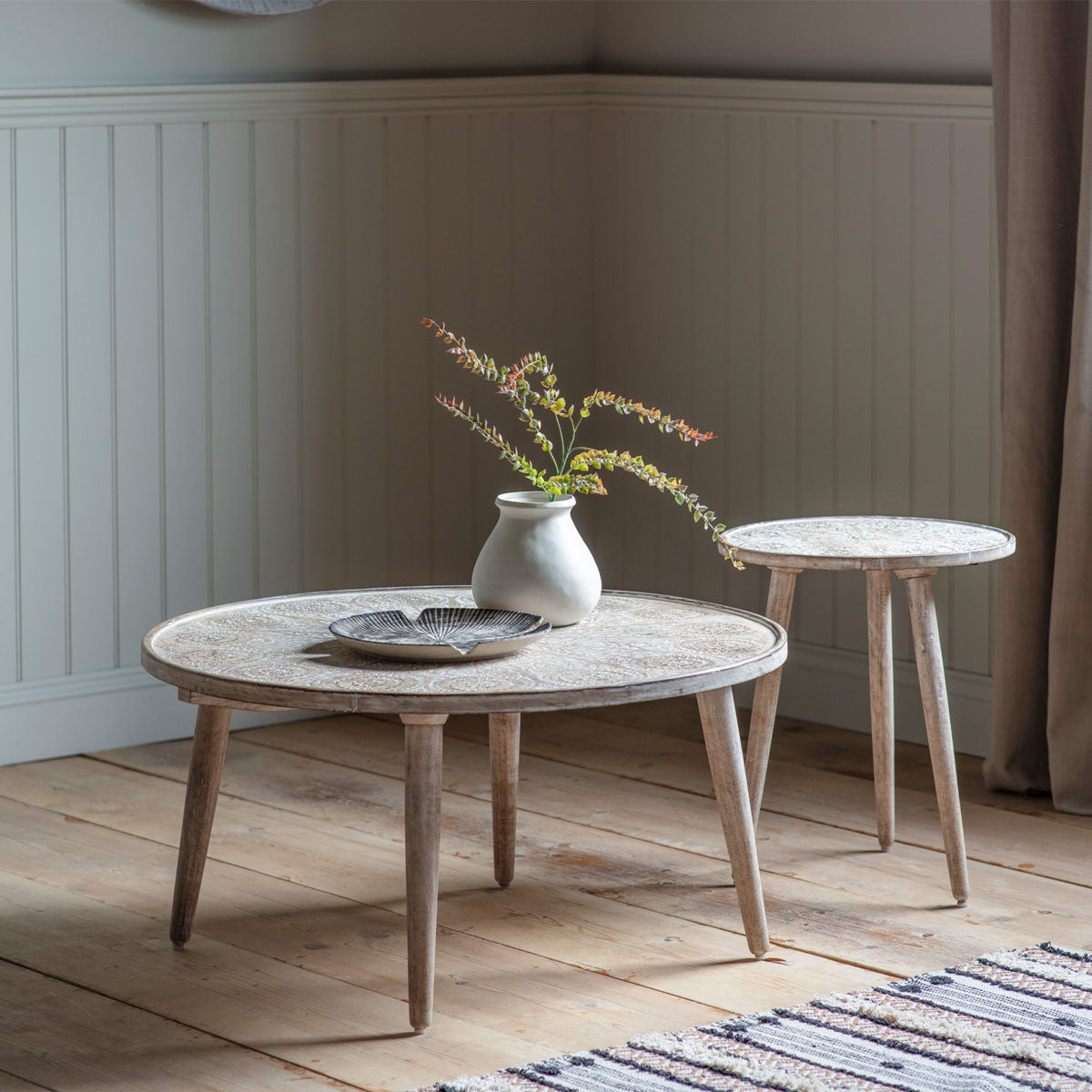 Gallery Direct Agra Side Table Natural White 450x450x550mm