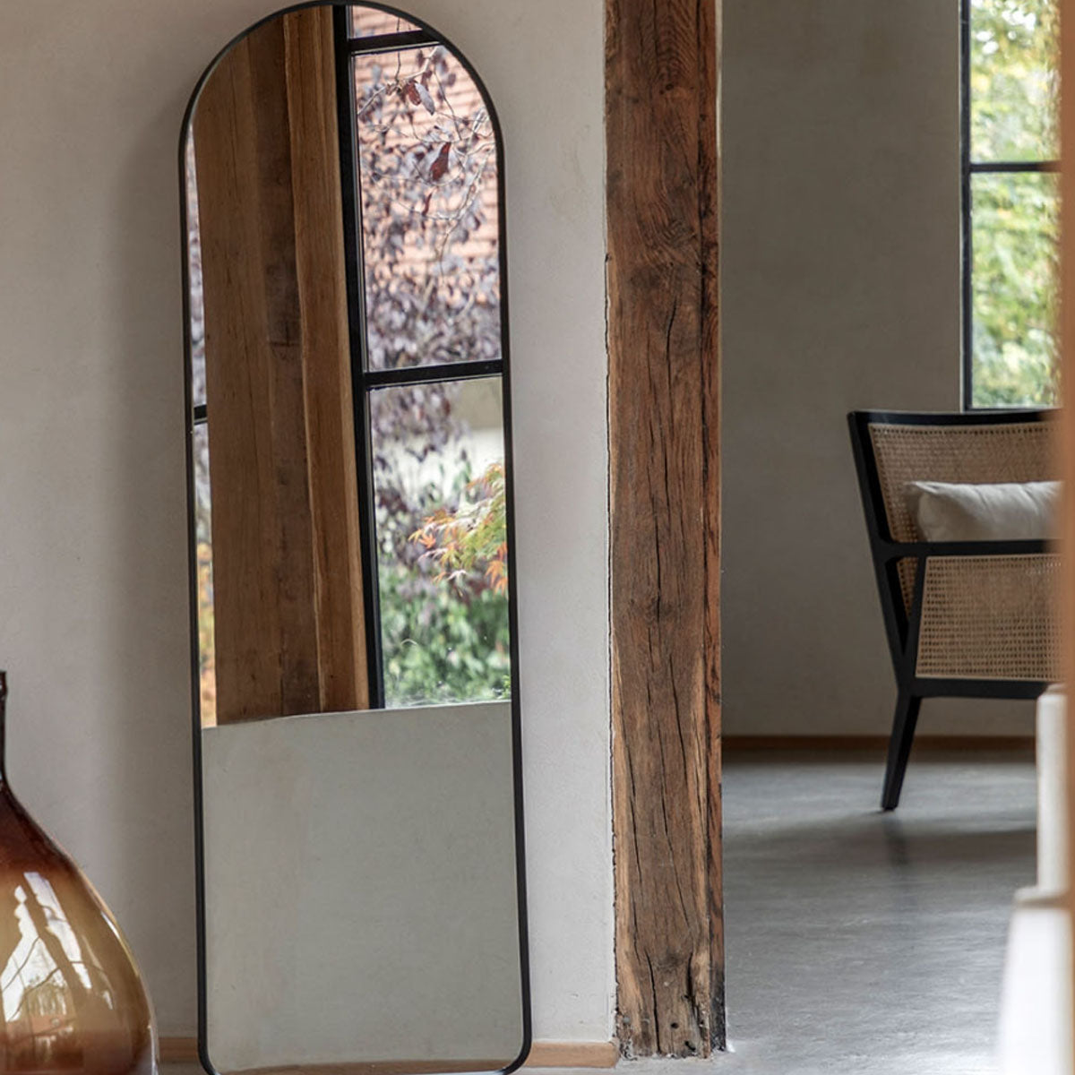 Gallery Direct Holworth Arch Mirror Black 450x35x1500mm
