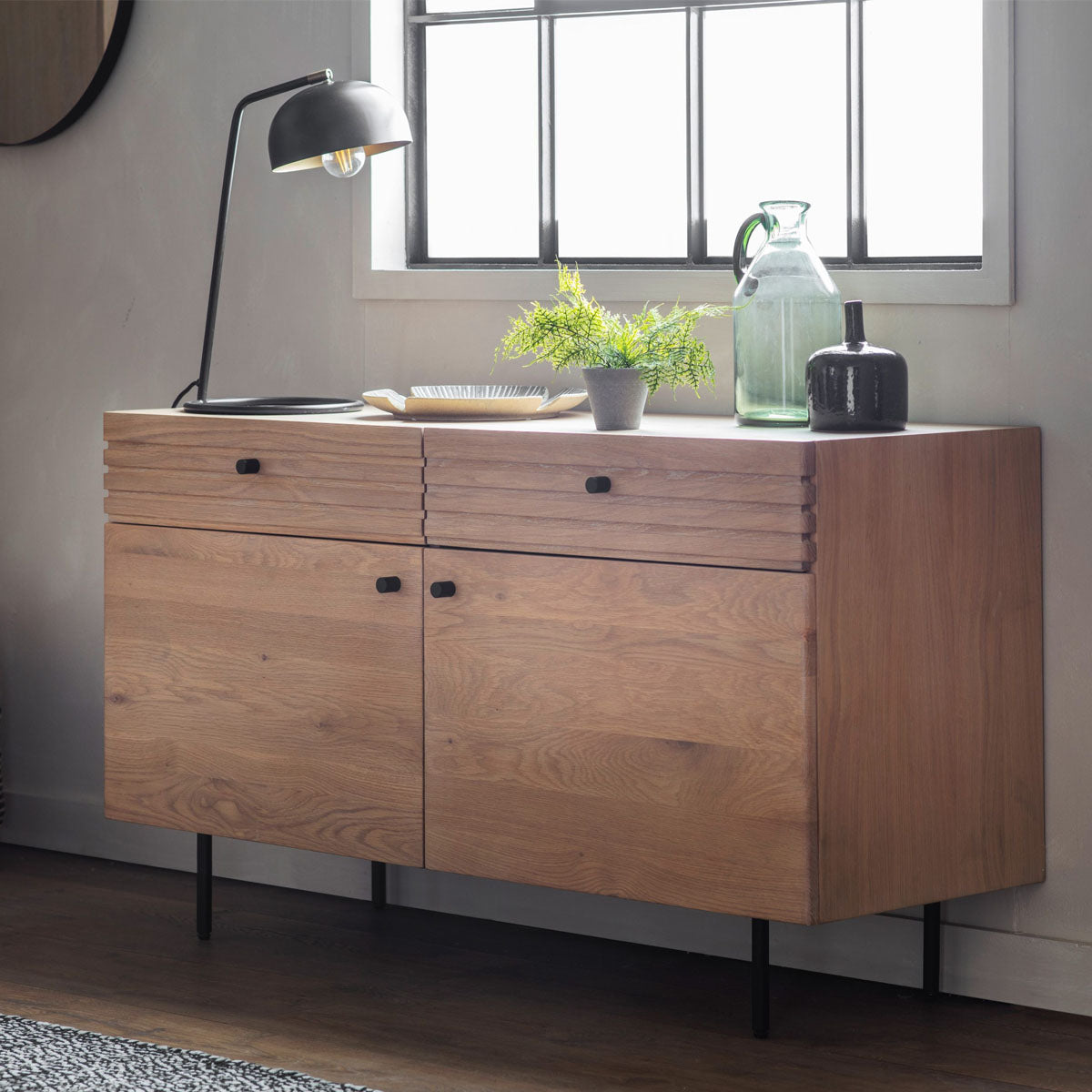 Gallery Direct Okayama 2 Drawer 2 Door Sideboard 1310x450x720mm