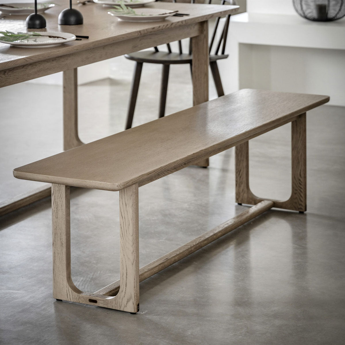 Gallery Direct Craft Dining Bench Smoked 1650x380x450mm