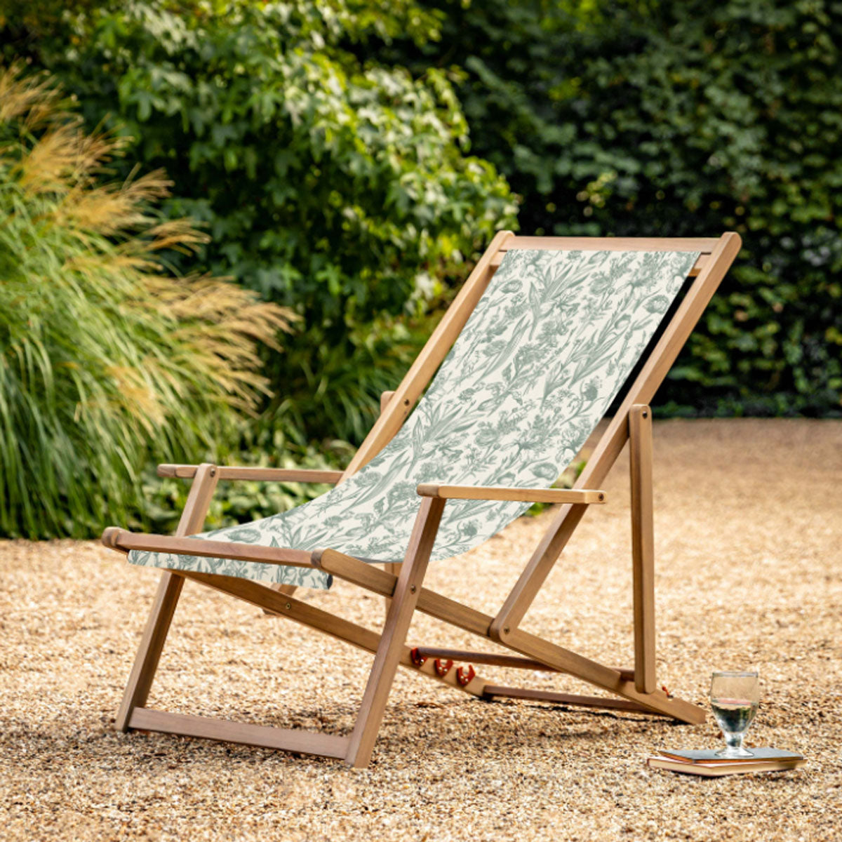 Gallery Direct Creta Deck Chair Verde Flora