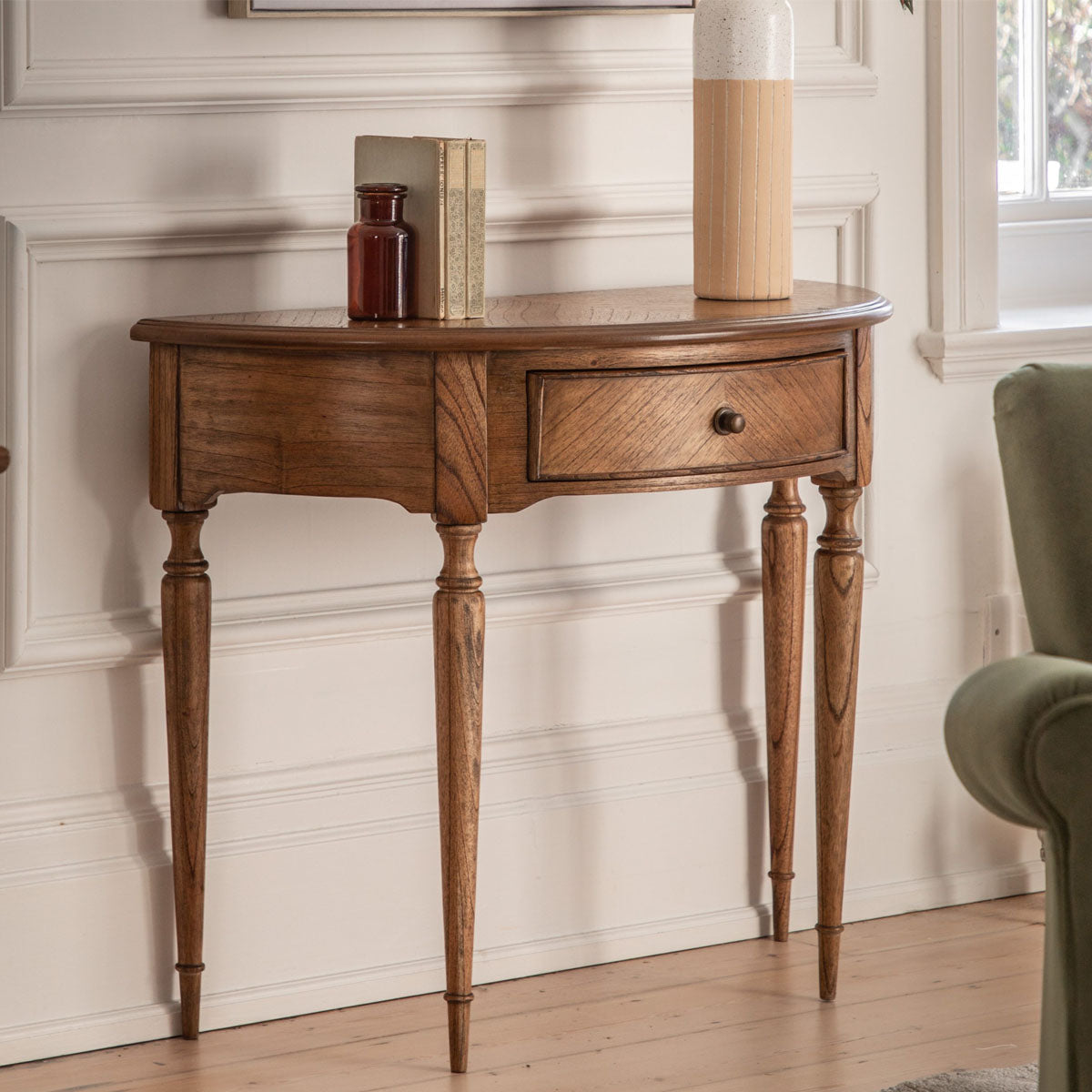 Gallery Direct Highgrove Demi Lune Table 930x750x400mm