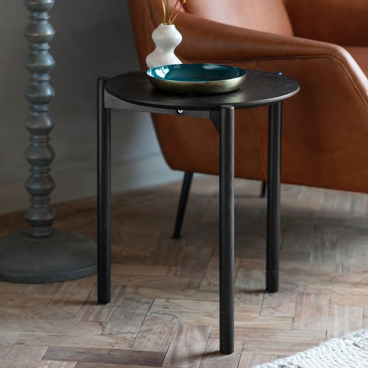 Gallery Direct Burley Side Table Black 400x400x500mm