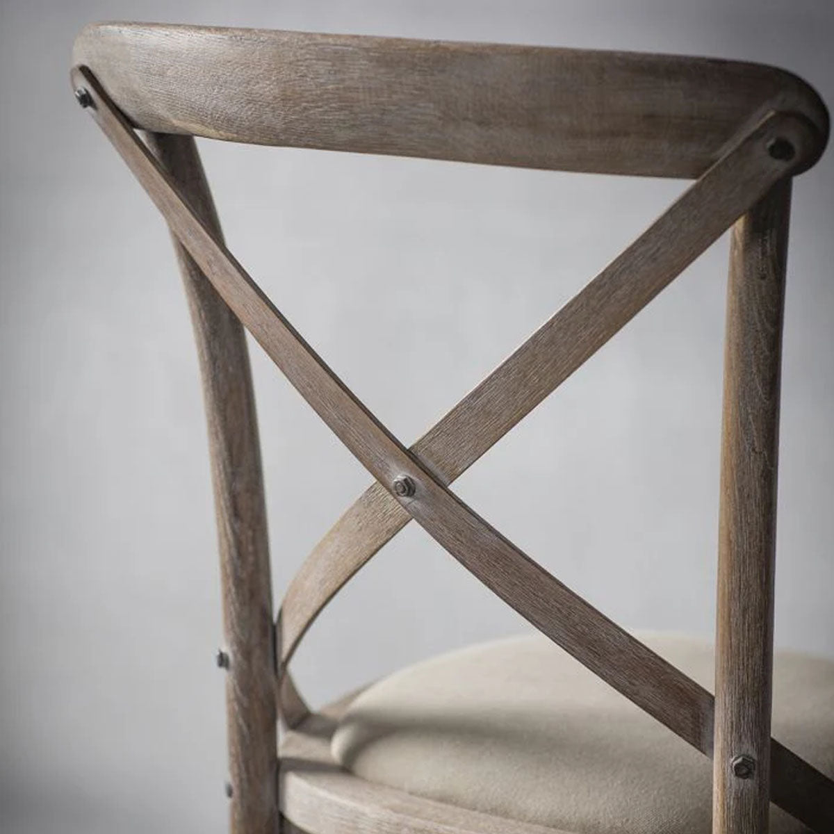 Gallery Direct Cafe Chair Washed Oak Linen 470x560x880mm (2pk)