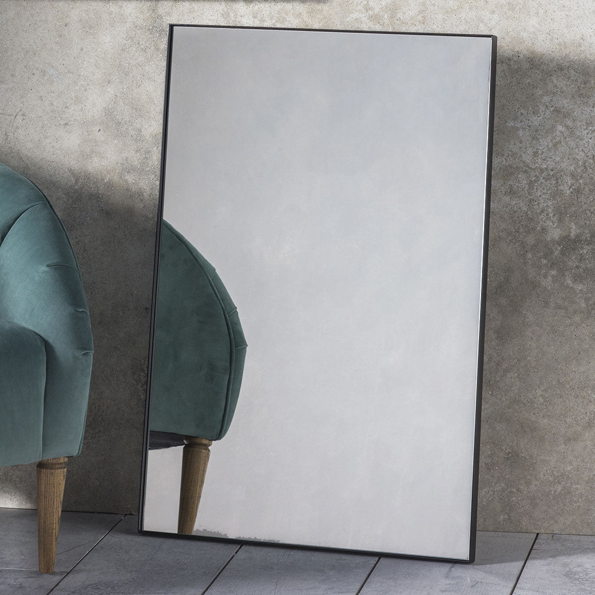 Gallery Direct Hurston Mirror Black 600x30x900mm