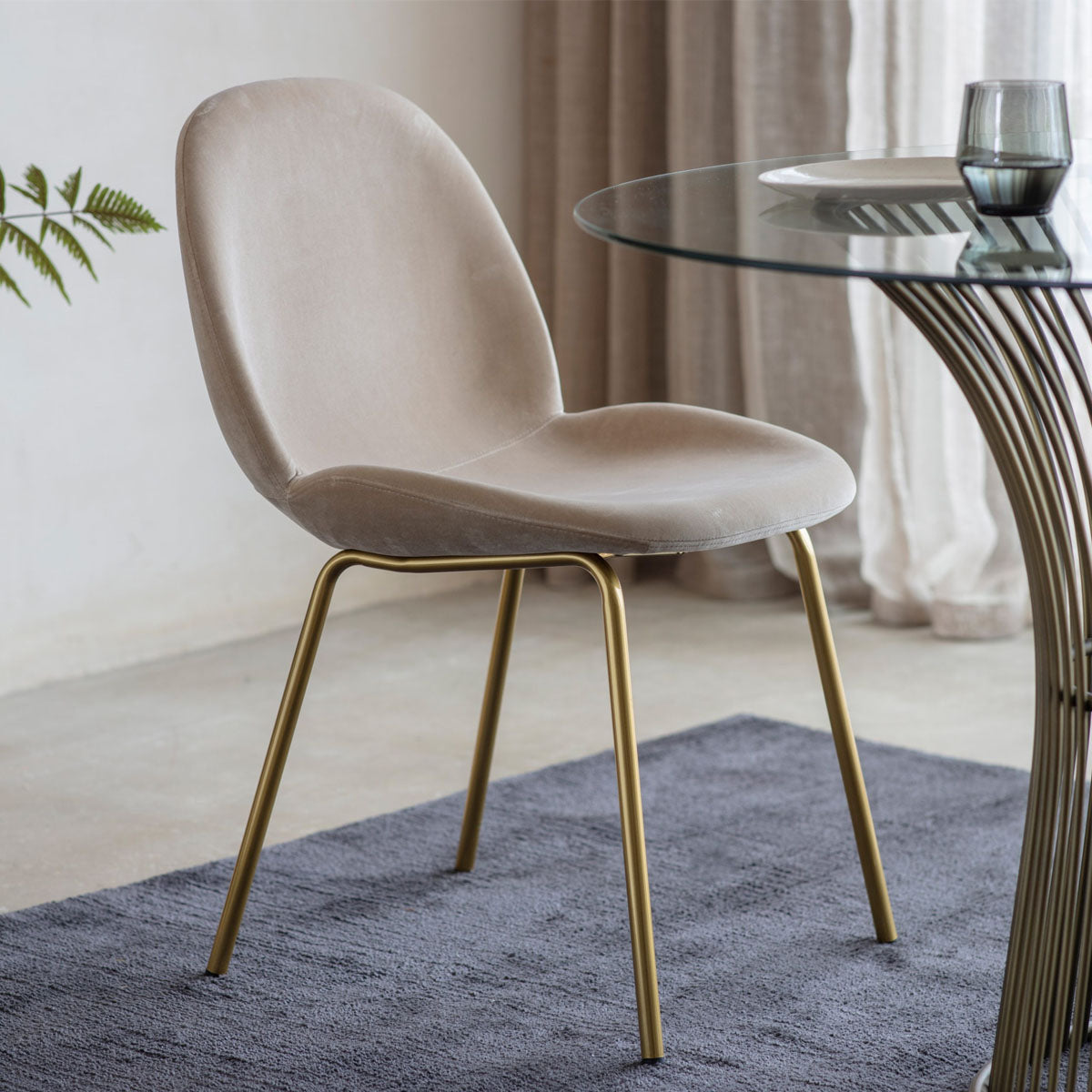 Gallery Direct Flanagan Chair Oatmeal Velvet (2pk)