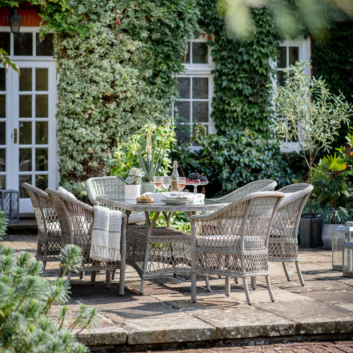 Gallery Direct Menton 6 Seater Oval Dining Set Stone