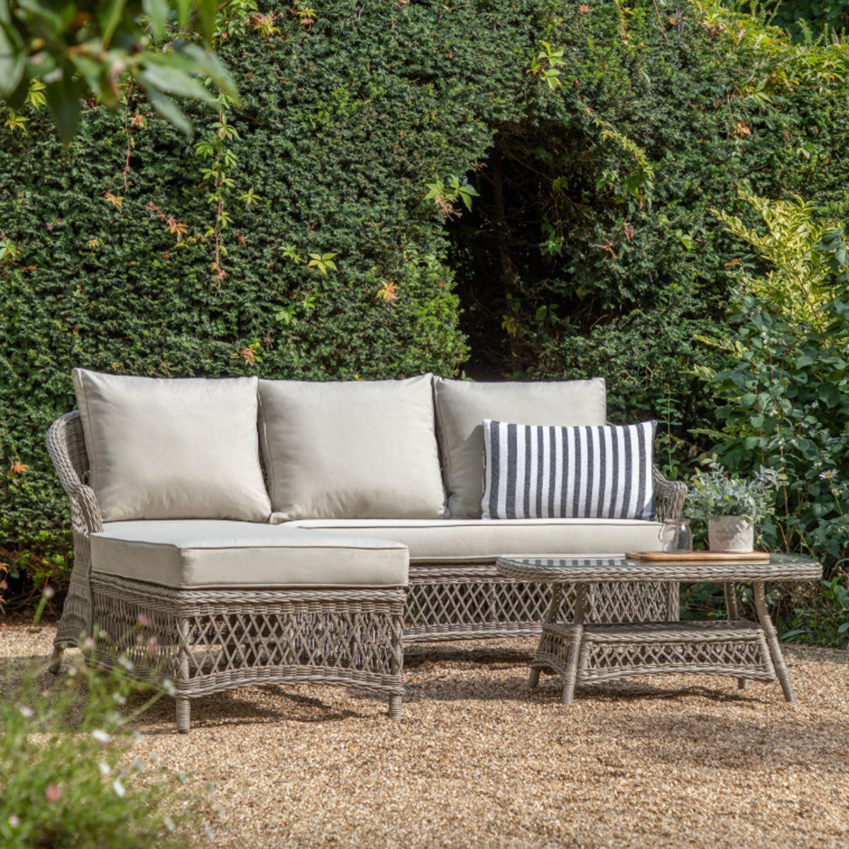 Gallery Direct Menton Chaise Set Stone