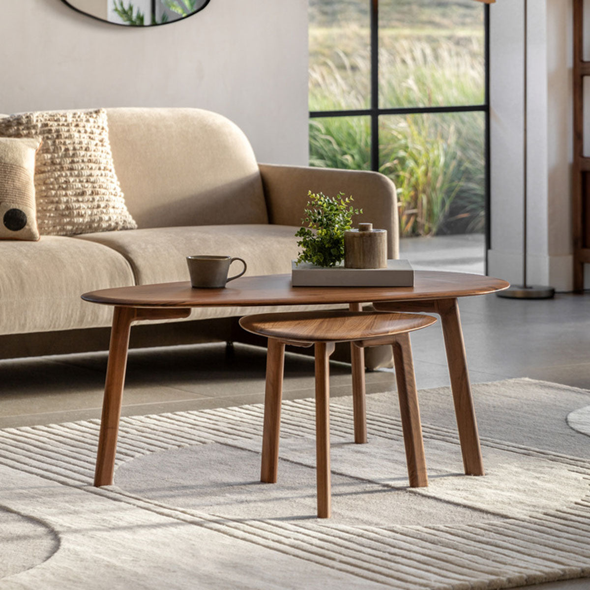 Gallery Direct Madrid Coffee Table Nest Walnut 1100x600x450mm