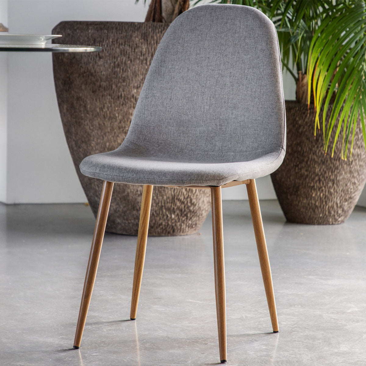 Gallery Direct Millican Dining Chair Oak / Light Grey (2pk)