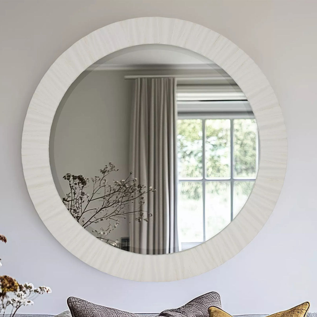 Gallery Direct Durham Mirror Off White 700x25x700mm