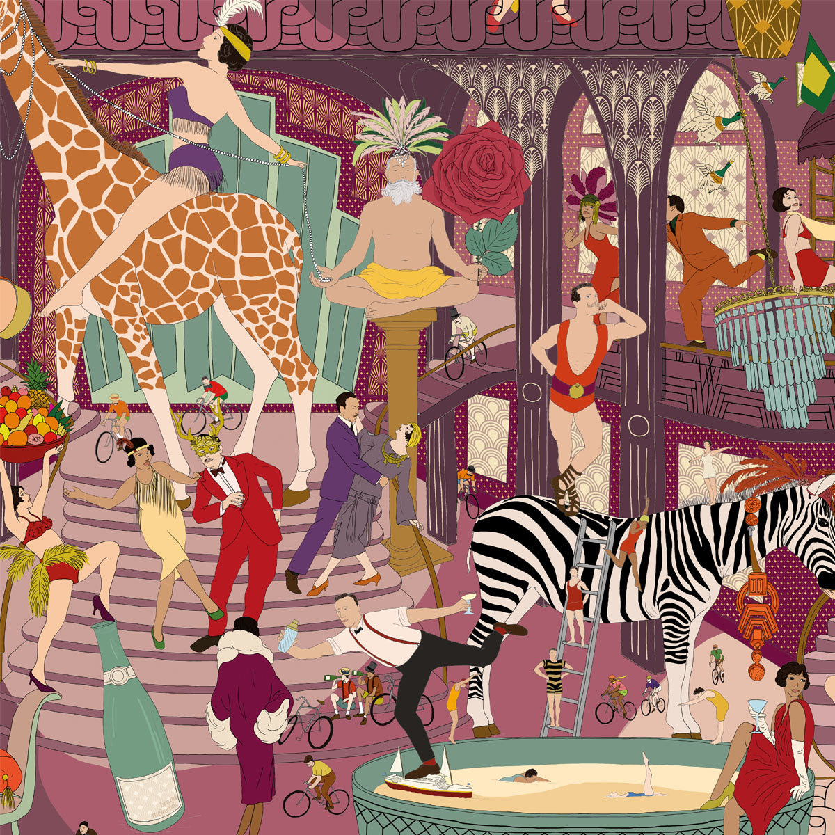 Brand McKenzie Mayhem Mansion Wallpaper - Grape