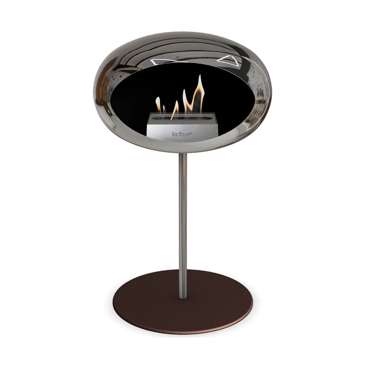 Le Feu Ground Steel Low - Chromed Silver - 25mm Pole Width